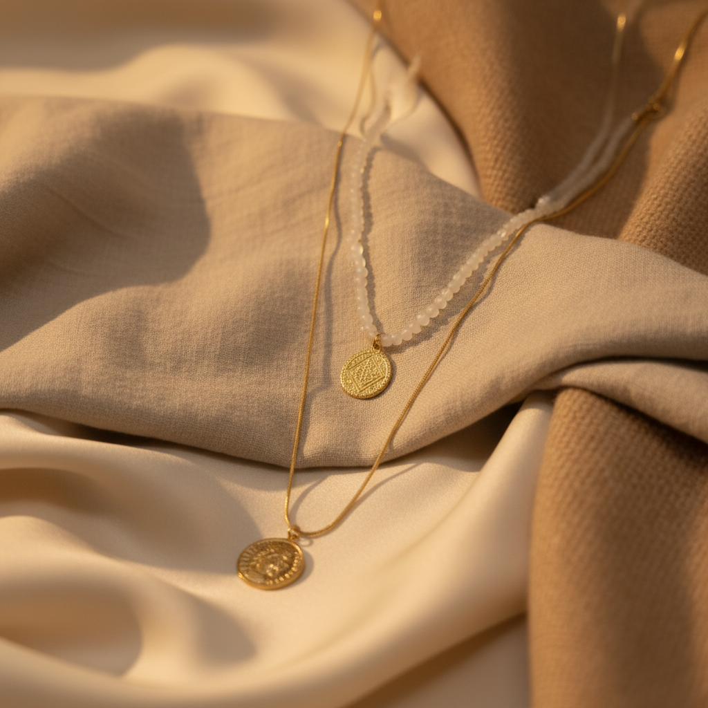 Celeste Duo Coin Necklace Set