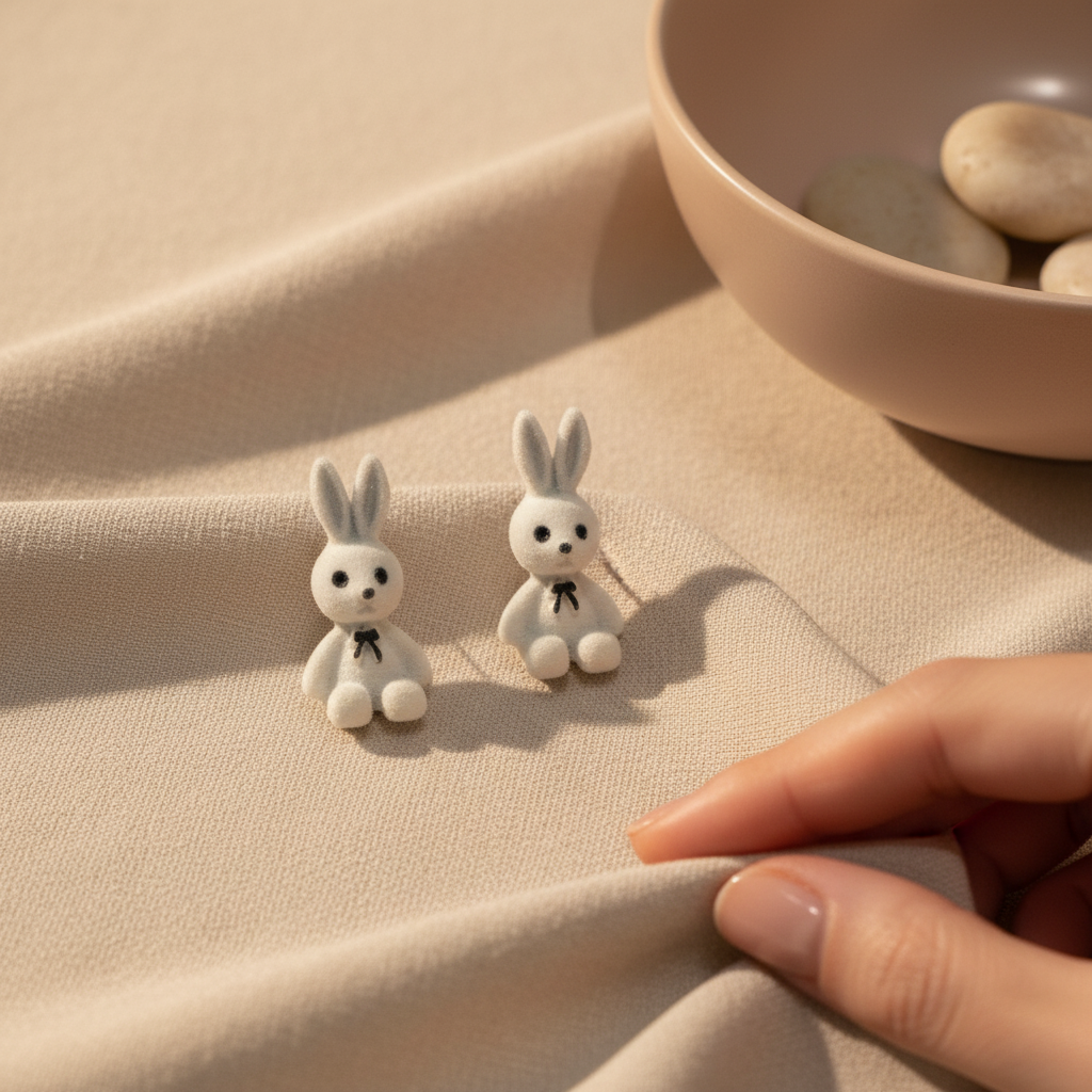 Cute Bunny Stud Earrings for Kids