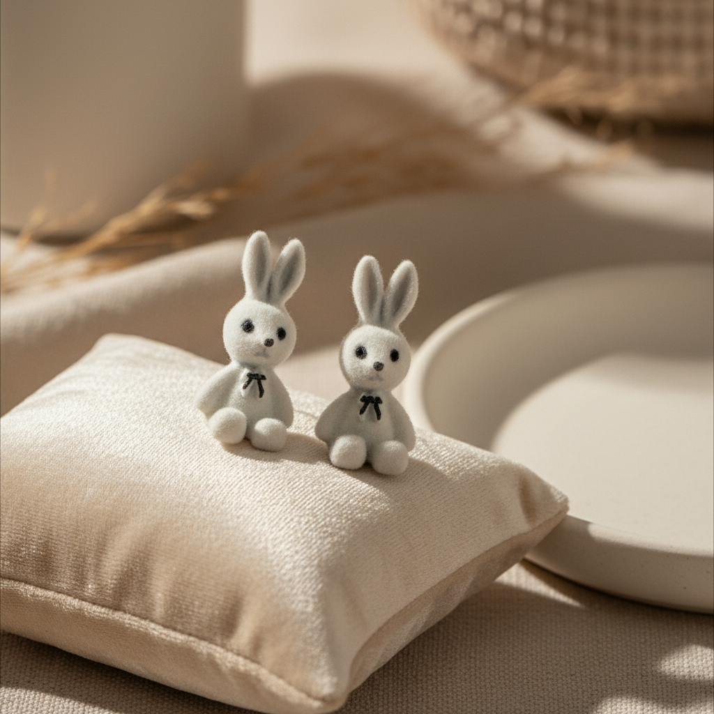 Cute Bunny Stud Earrings for Kids