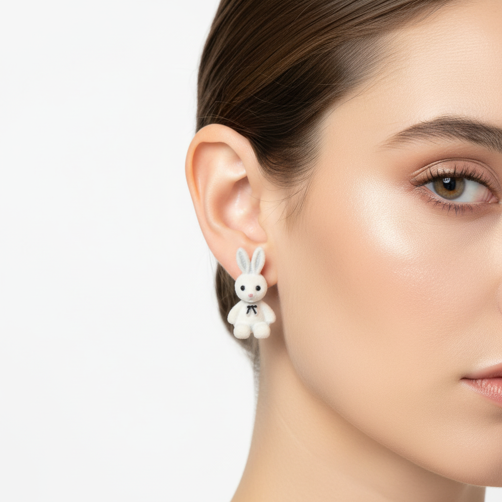 Cute Bunny Stud Earrings for Kids