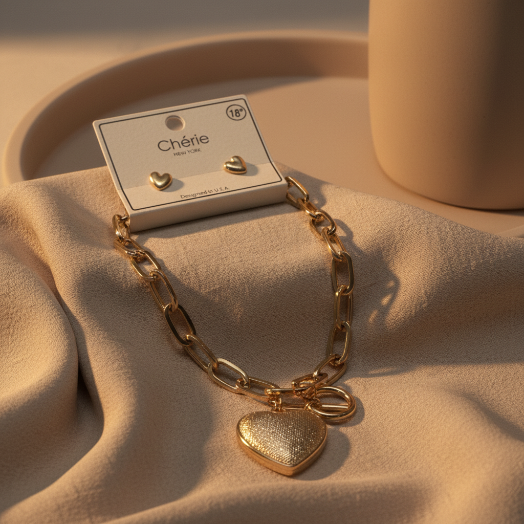 Golden Heart Chain Set